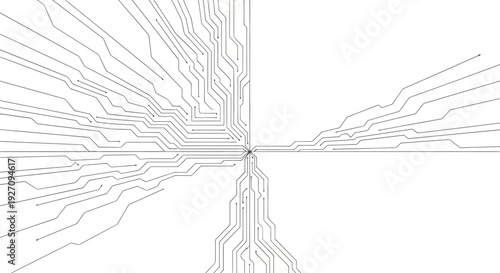 Modern circuit board design with flowing lines