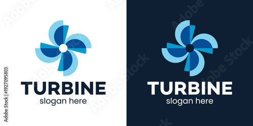 Simple turbine logo design template illustration. Fan cooling conditioning design graphic vector. Symbol, icon, creative.