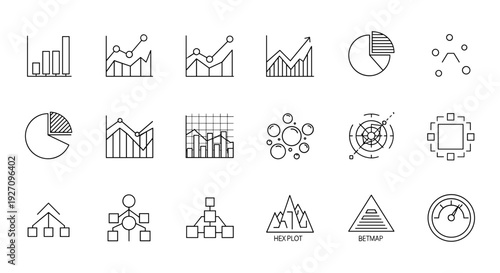 Set of 16 business infographic icons vector
