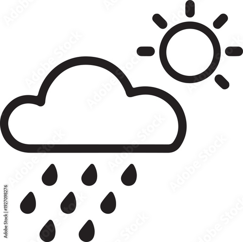 Wallpaper Mural cloud with rain icon Torontodigital.ca