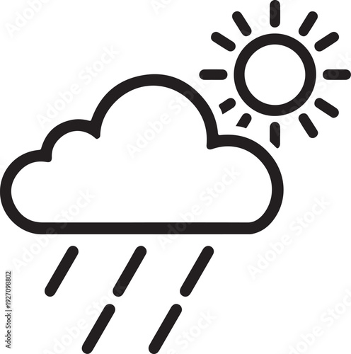 Wallpaper Mural weather cloud rain sun rays icon sign Torontodigital.ca