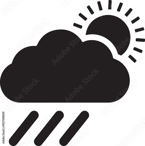 Wallpaper Mural Rainy weather icon with dark cloud and dark raindrops on white  Torontodigital.ca