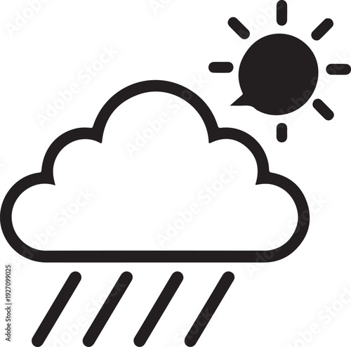 Wallpaper Mural Rain Icon Cloud with Water Drops Vector Illustration for Weather Forecast Torontodigital.ca