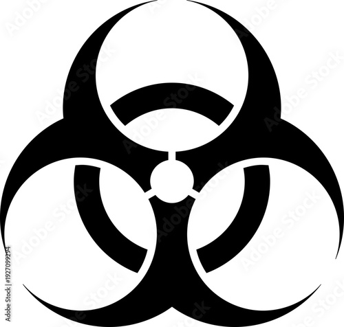 Radiation hazard symbol vector illustration, nuclear danger warning signs, radioactive icons, safety alerts, toxic material caution Radiation and biohazard symbols side by side danger warning  vector