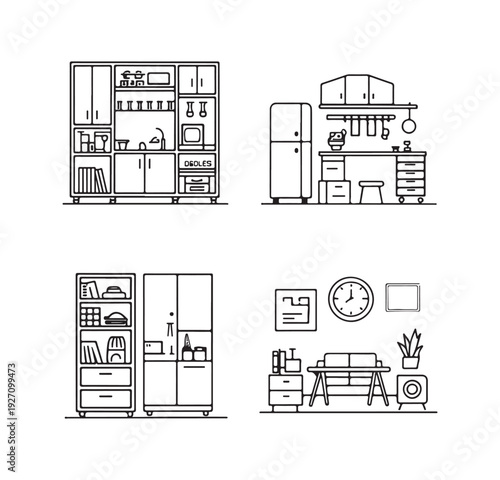 Icon set for web design and apps with editable line icons - vector file Vector