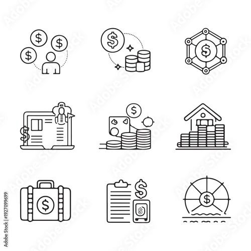 Universal vector icon set - professional editable line icons for web Vector