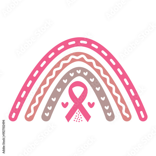 Breast cancer awareness calligraphy text emblems with pink ribbons. Breast cancer awareness text quote collection. Breast cancer awareness month typography