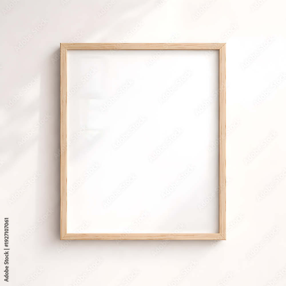 Obraz premium Single Square Frame Mockup on Neutral Wall