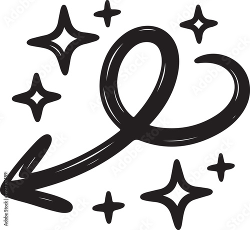 Wallpaper Mural Dynamic arrow graphic symbolizing progress, momentum, and achievement, enhanced with sparkling stars  Torontodigital.ca