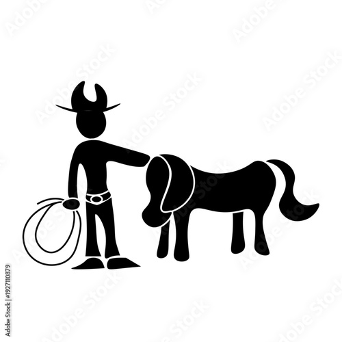 Cowboy with his Horse