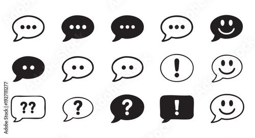Chat icon set vector communication speech bubble message symbol icon for web and app