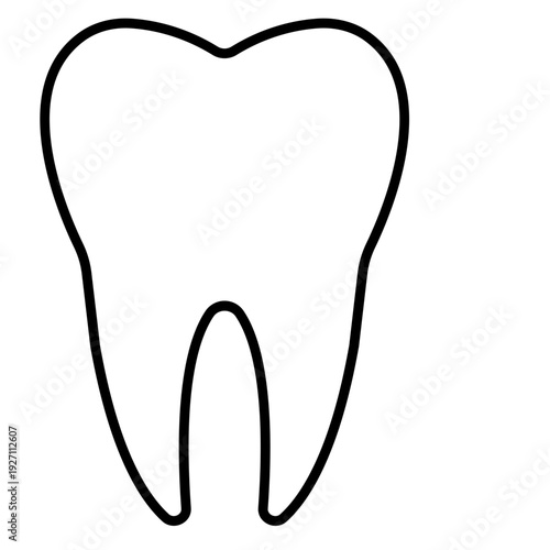 Black line teeth vector p with dental tooth silhouette and outline icons, medical healthcare dentistry symbol isolated on transparent background, editable minimalist design