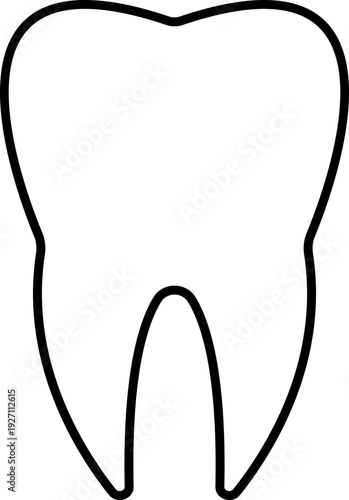 Black line teeth vector p with dental tooth silhouette and outline icons, medical healthcare dentistry symbol isolated on transparent background, editable minimalist design