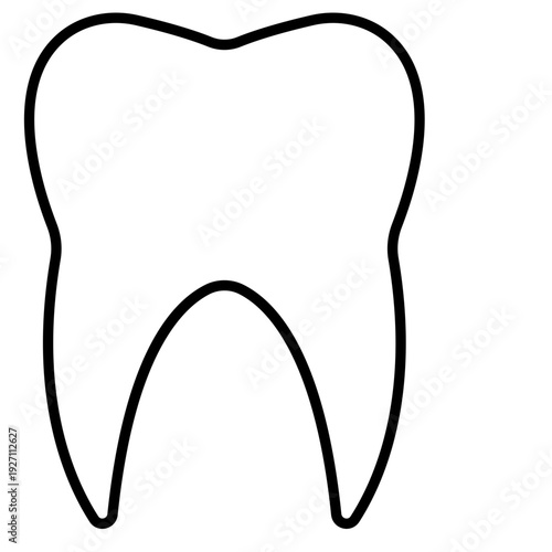 Black line teeth vector p with dental tooth silhouette and outline icons, medical healthcare dentistry symbol isolated on transparent background, editable minimalist design