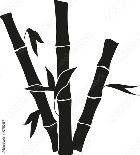 Eco bamboo wood black icon. Botany logo