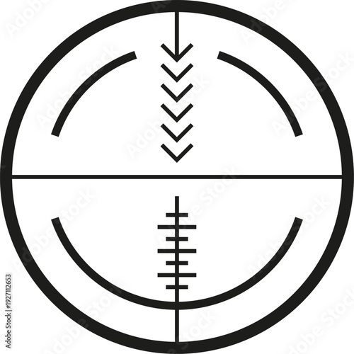Sniper shooting aim symbol. Target black icon
