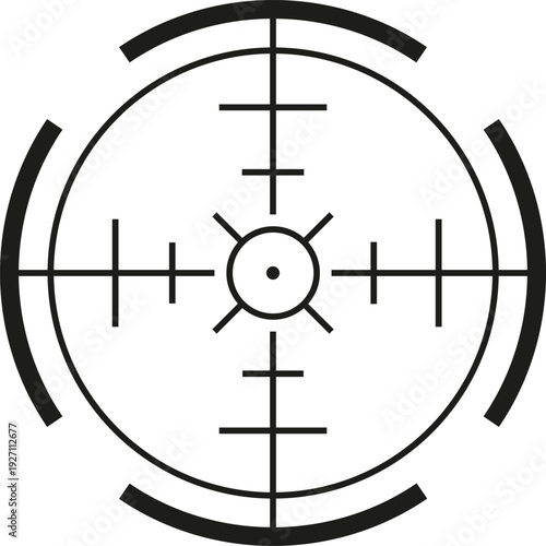 Target cross mark. Black round cursor element