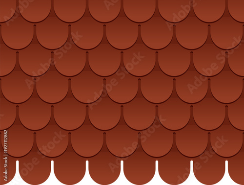 Shingled roof tiling pattern. Ceramic slate surface