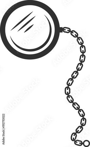 Monocle black icon. Optical retro stylish accessory