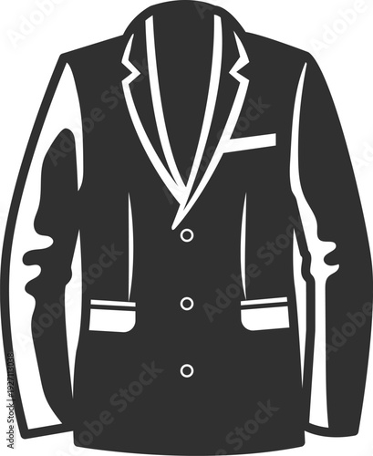 Male blazer drawing. Suit jacket black icon