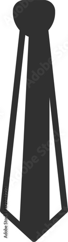 Necktie black icon. Formal dress tie symbol