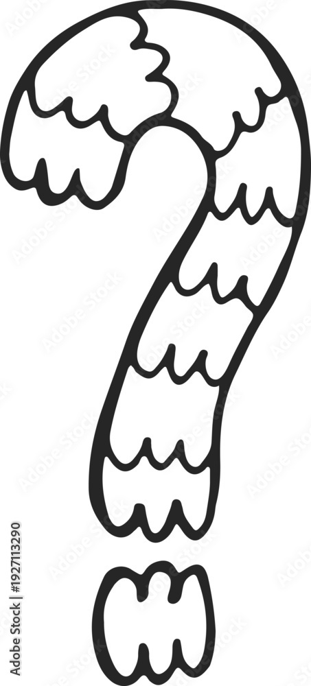 Obraz premium Question mark doodle drawing. Decorative answer symbol