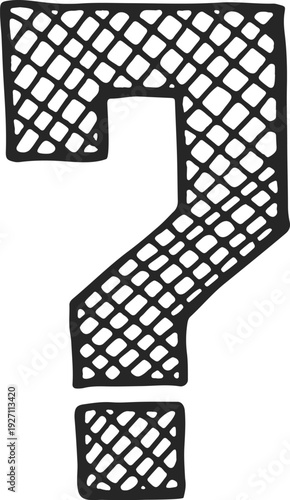 Faq doodle. Query drawing. Question mark symbol