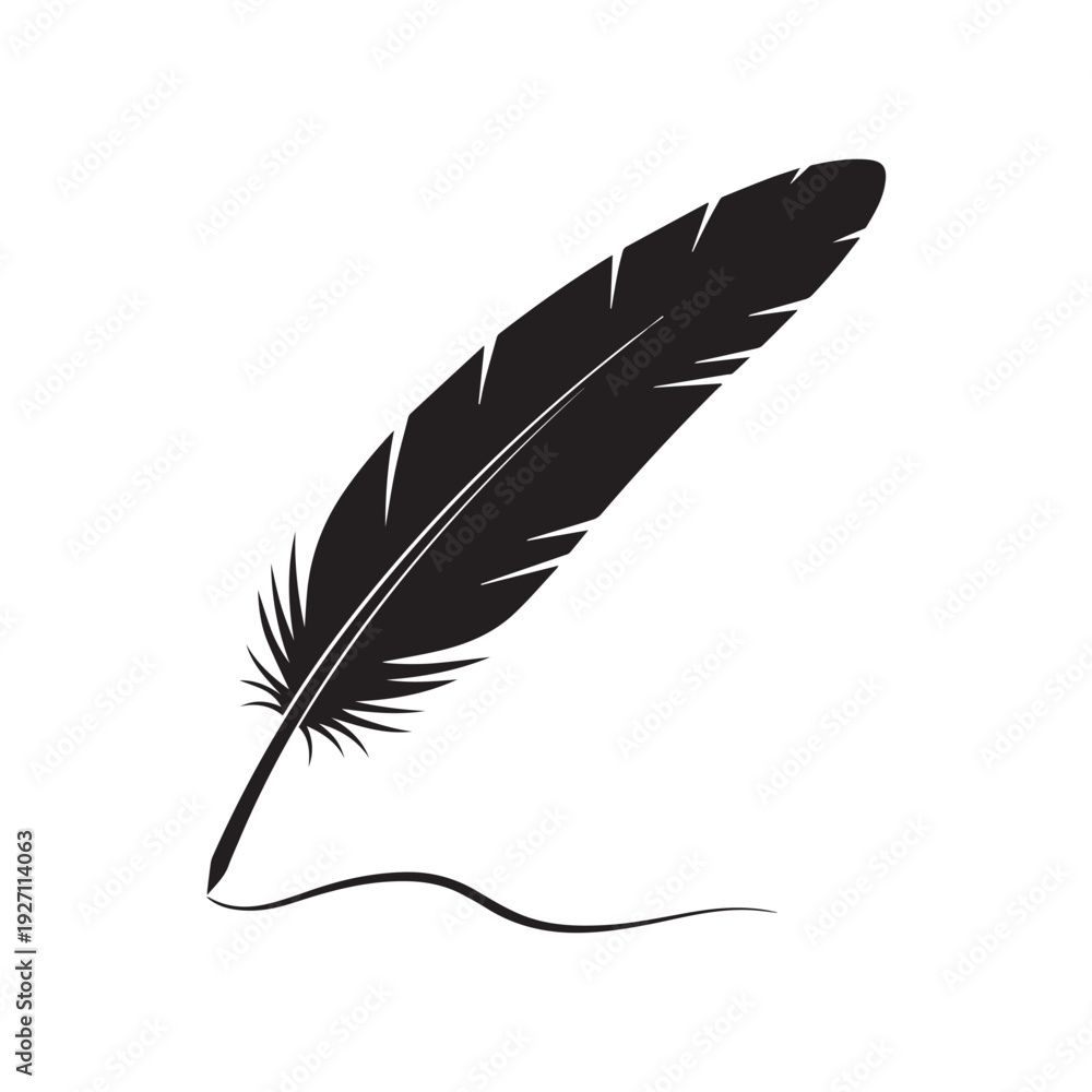 Fototapeta premium Writer feather silhouette icon