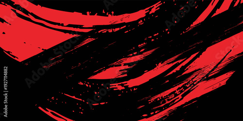 black red dragon decal brush fire volcano lava sakura Asia Japan anime style illustration sporty background banner style illustration.