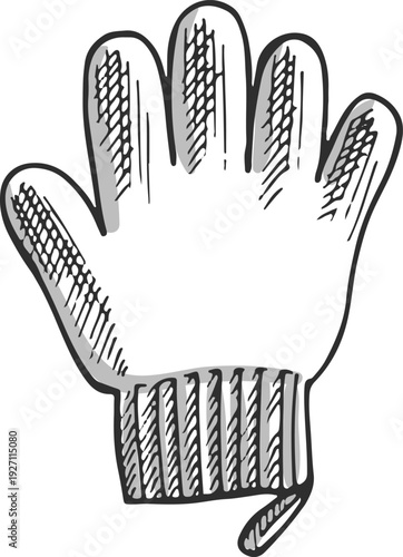 Exfoliating glove icon. Hand care logo drawing