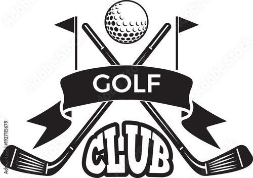 Golf competition label. Sport club game tournament
