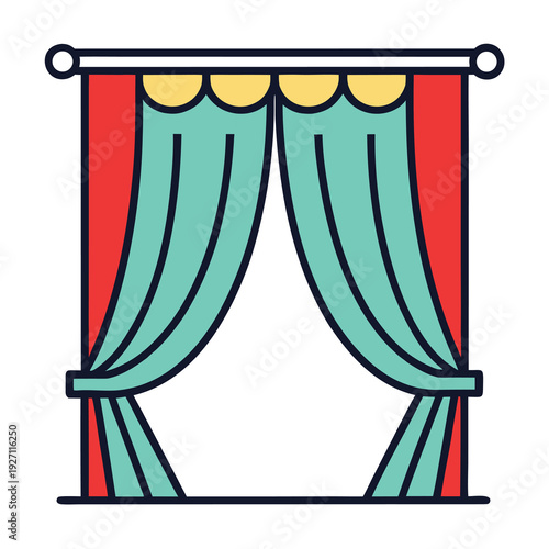 vector illustration of a curtain
