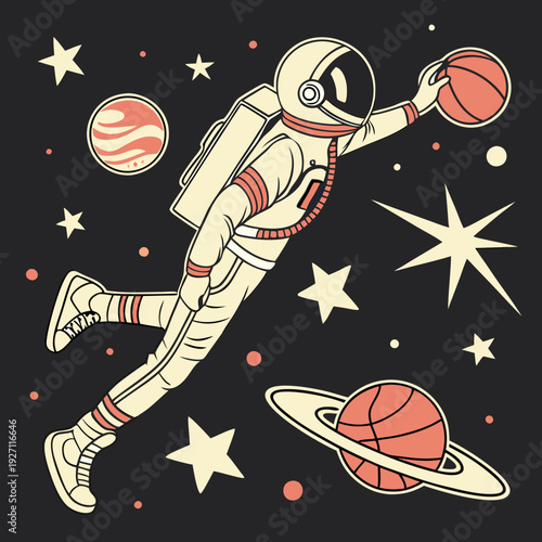 vector illustration of a rocket in the space