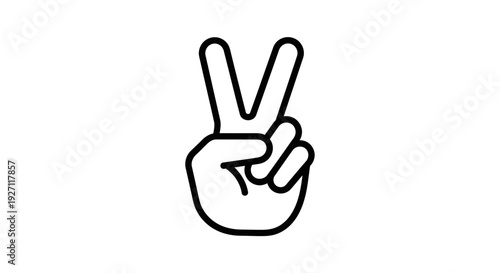 Peace sign hand icon