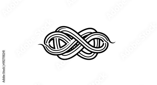 Black Celtic Knotwork Design Illustration Isolated.