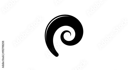 Black Spiral Shape Icon Design Element.