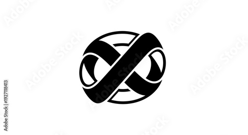 Black Tennis Ball Iconic Design Element.