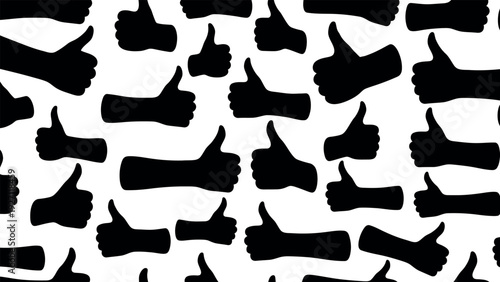 Positive social media feedback approval like symbol seamless pattern graphic background design element