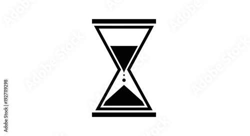 Hourglass with Sand Flowing Downwards Silhouette.