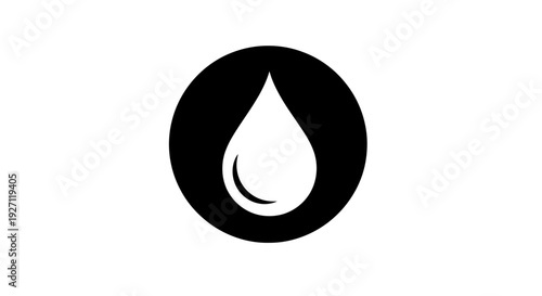 Black and White Droplet Icon Design.