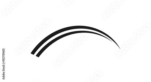 Black Curved Lines on White Background.
