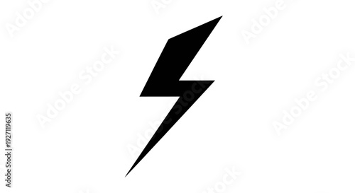 Black Lightning Bolt Symbol Isolated.