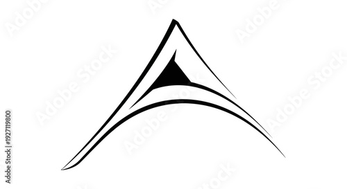 Black Abstract Geometric Shape Design Element.