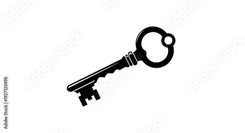 Vintage Style Black and White Key.