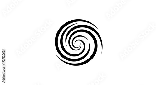 Black Spiral Swirl Icon Graphic Design.