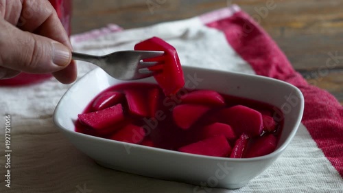turnip pickle plate on table