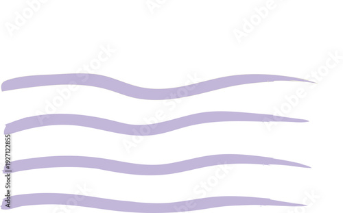 A digital illustration of four wavy purple lines on a white background