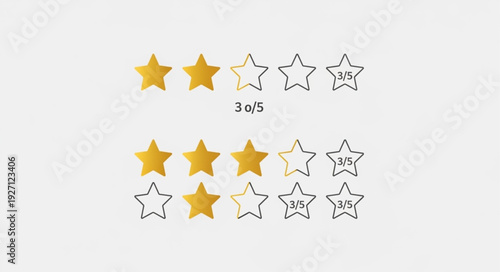 Customer feedback rating with three gold stars out of five.