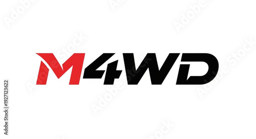 M4WD logo design, a bold and modern emblem for automotive enthusiasts and off-road adventurers.