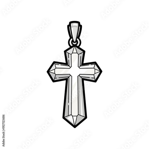 Elegant geometric cross pendant design for jewelry or religious symbolism